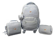 Combo Mochila 18p Carro + Lunchera + Cartuchera Kinderland Celeste