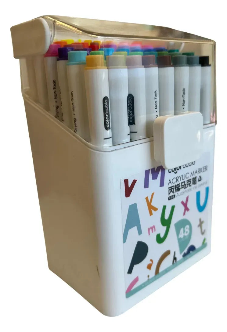 Marcadores Acrílicos con Estuche X48 Colores SL7104
