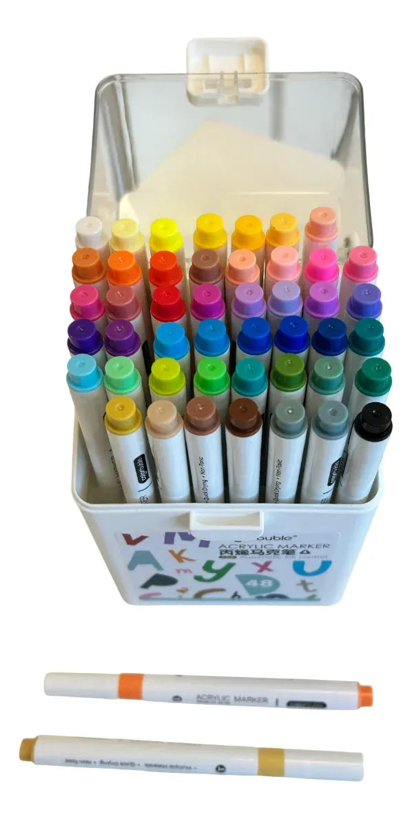 Marcadores Acrílicos con Estuche X48 Colores SL7104