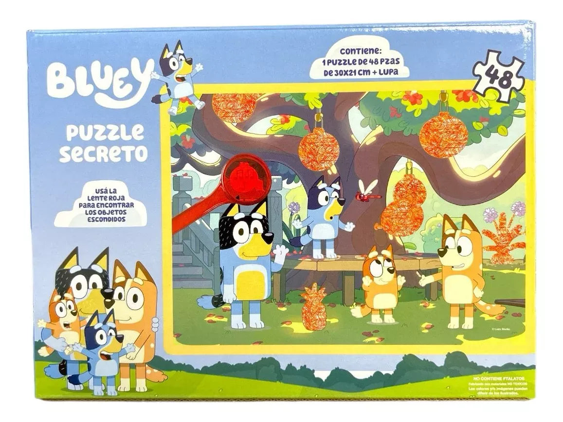 Puzzle 48 piezas con lupa Bluey BLU01207
