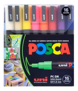 Posca Marcadores PC-3M de punta mediana en caja de dieciseis colores MUNPC3ME16