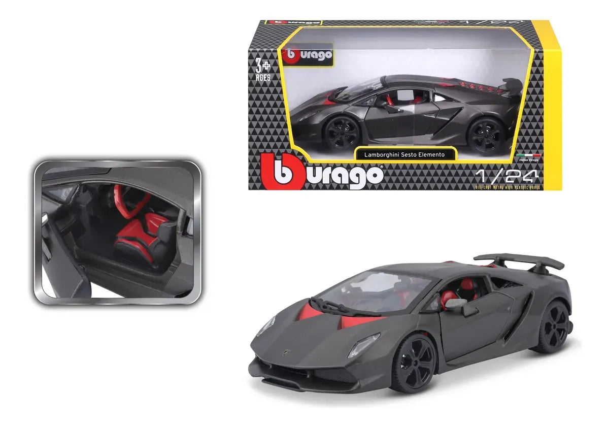 Bburago 1:24 Lamborghini Sesto Elemento Gris Metalizado 18-21061