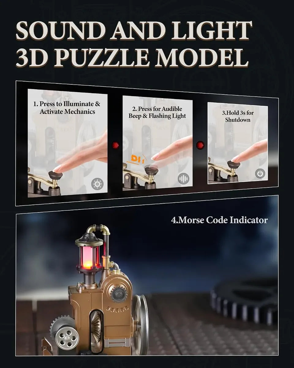 Robotime Puzzle 3d Telégrafo Morse Mecánico 3d Rokr Cgm02