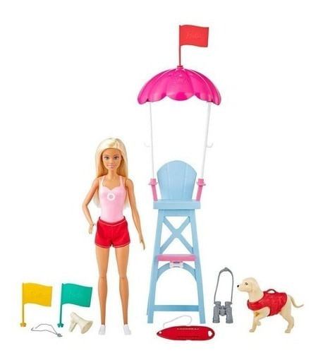 Muñeca Barbie Socorrista Salvavidas Gtx69 Mattel