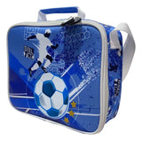 Lunchera Térmica Escolar Futbol Zykl003 Shine Celeste Con Blanco