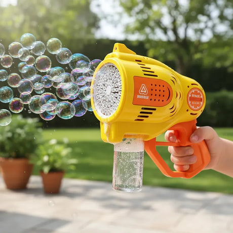 Pistola Burbujero Automática Con Luces Recargable Kb1296 Amarillo