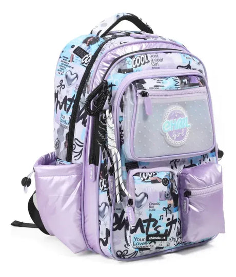 Chimola Mochila Espalda 17p Coquette Blockcore Purple TR208