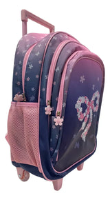 Combo Escolar Mochila Moño 18p + Lunchera Zykl008 Shine Violeta