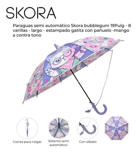 Skora Paraguas Cristal Bubblegum 19P 41137