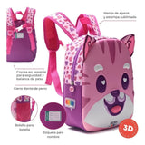 Mochila C/Luz Kawaii Momo Termoformada 22x30x10cm 12P 41309