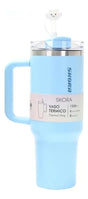 Skora Vaso termico con bombilla y tapon nube 1200ml Celeste 37126