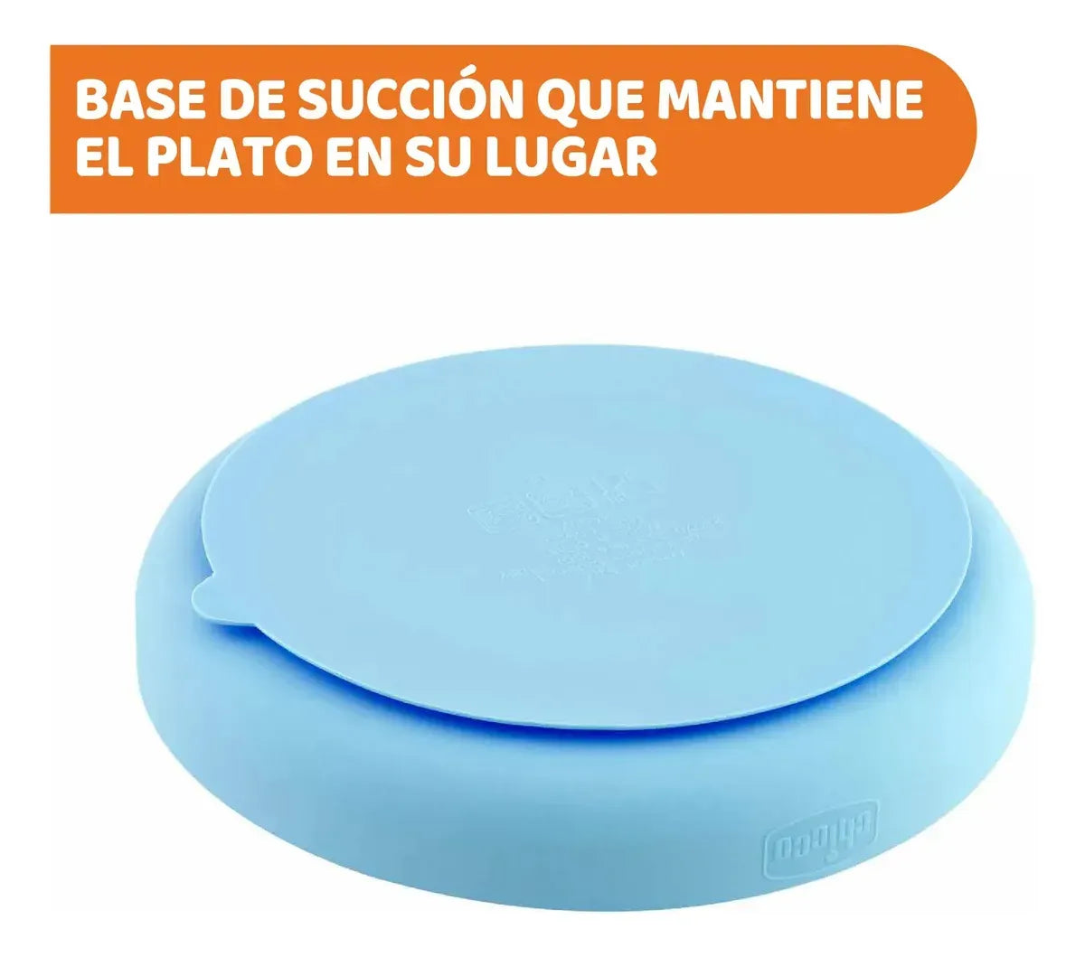 Chicco Plato Silicona C/Divisiones Celeste 12m 1021620
