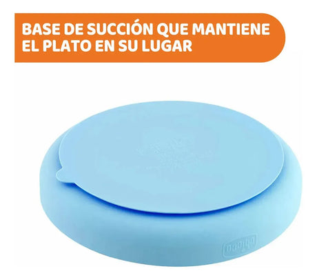 Chicco Plato Silicona C/Divisiones Celeste 12m 1021620