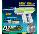 Pistola De Agua Uzi Con Luz Eléctrica Recargable VERDE KB1323
