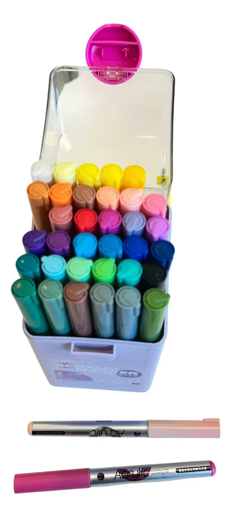 Marcadores Acrílicos con Estuche X36 Colores SL7108