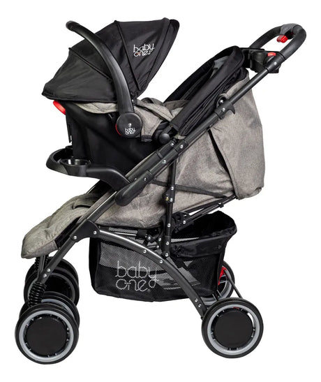 Baby One Coche Trend Pro travel system con manija rebatible color negro D/E BOTS-011S
