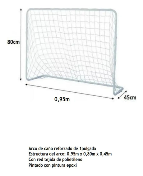 Arco De Futbol Mediano 80x95x45 8000 Juguetes Tradicionales