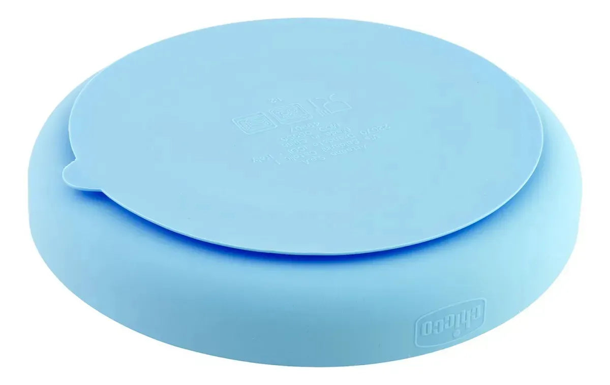 Chicco Plato Silicona C/Divisiones Celeste 12m 1021620