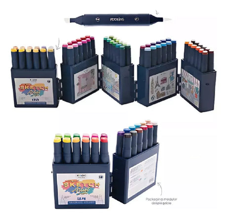 Mooving Serious Coloring Sketch Artist Marcadores en estuche de 60 unidades 3022260