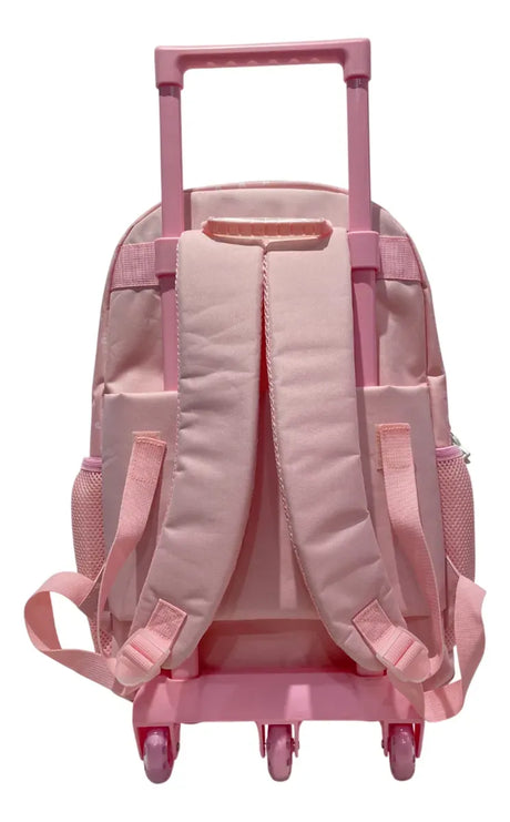 Mochila Carrito Escolar Con Flores 18 Pulgadas Zykl006 Shine Rosa