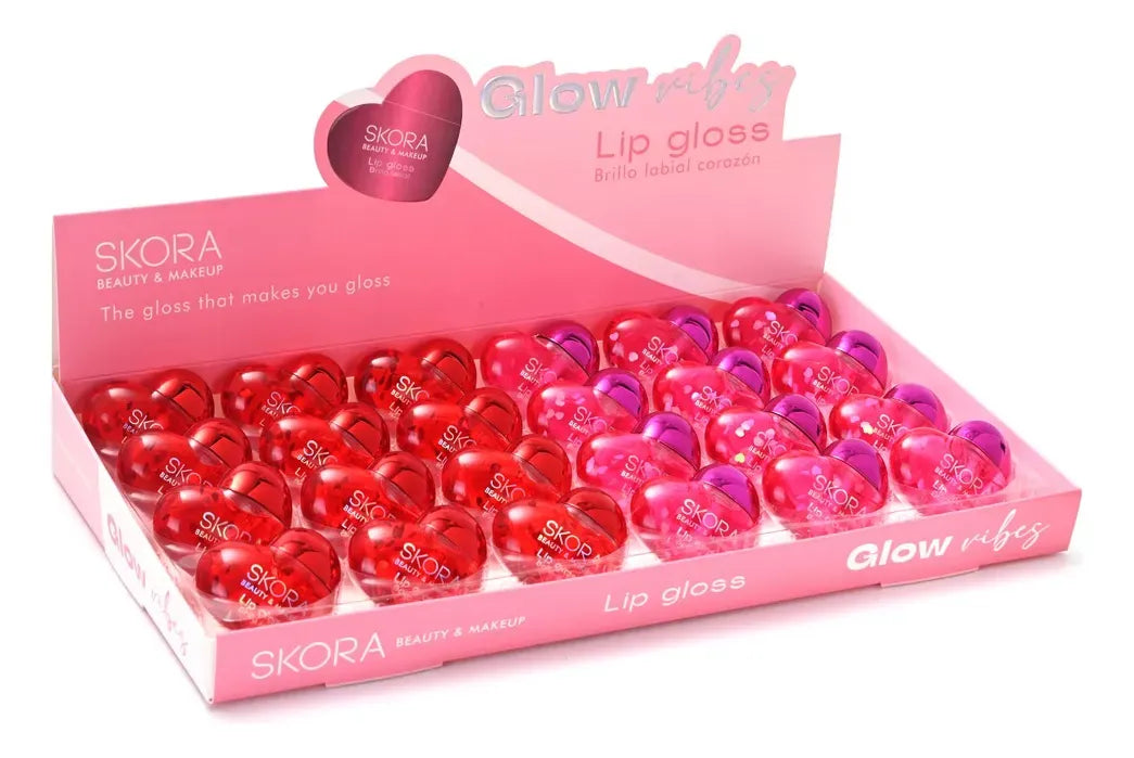 Lip Gloss Brillo Labial Corazon Glow Vibes Tono 01Rojo 39586