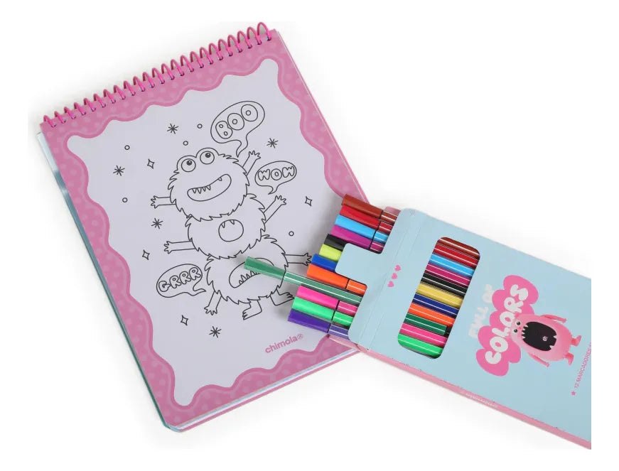 Chimola Coloring Set Monster Pink ST155