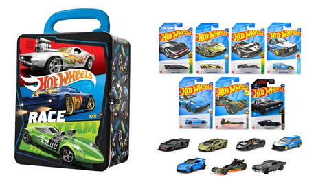 Combo 10 Autitos Hot Wheels + Lata Guardacoches Hwcc2-23k