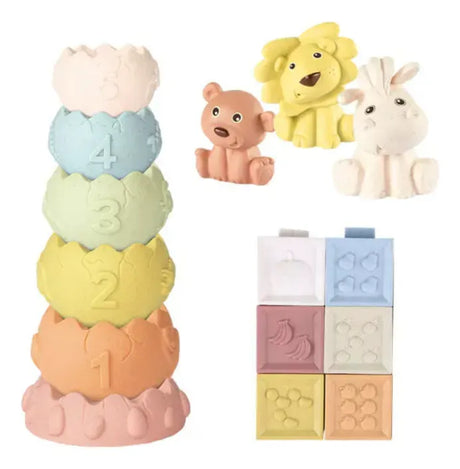 Baby Favorite Set educacional Animales, torres y cubos apilables ZY1650560