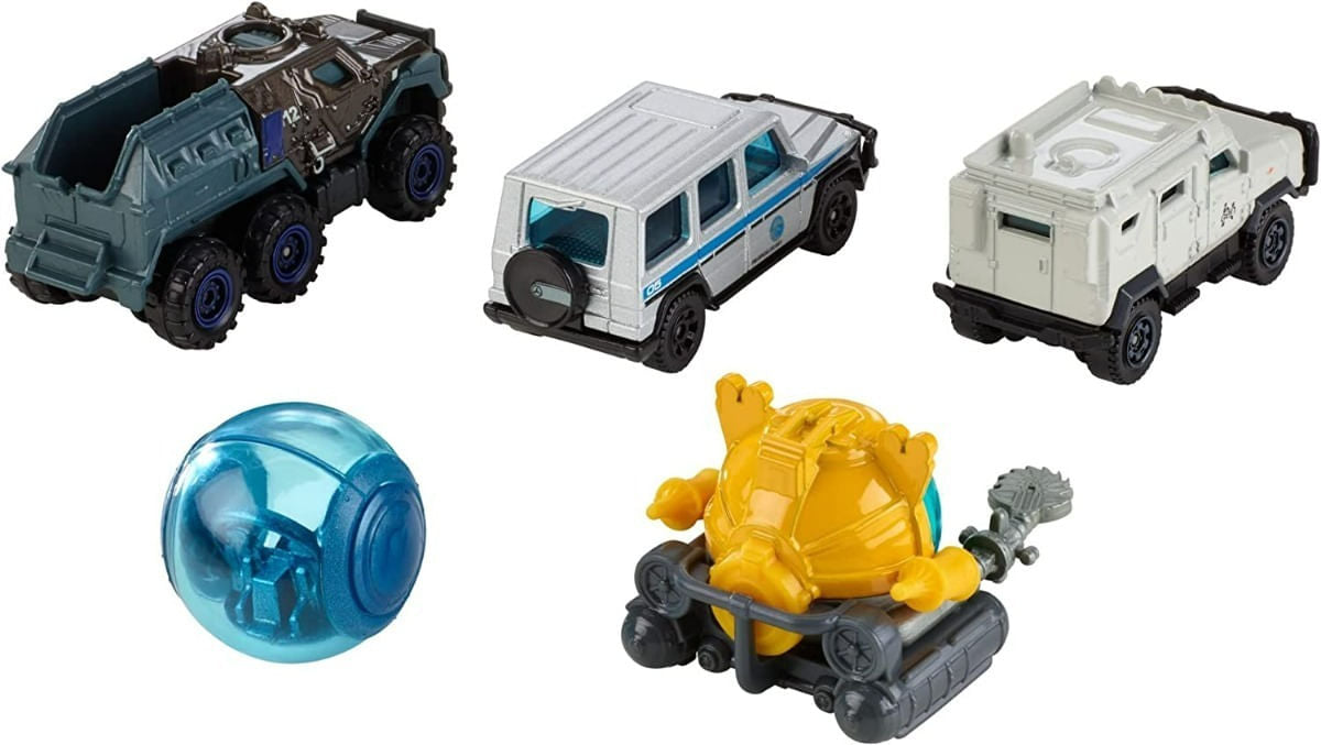 Jurassic World Matchbox Pack De 5 Autos Fmx40 Mattel