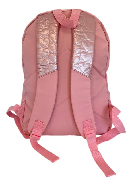 Mochila Escolar Puffy Corazones Tornasol Rosa SL1903