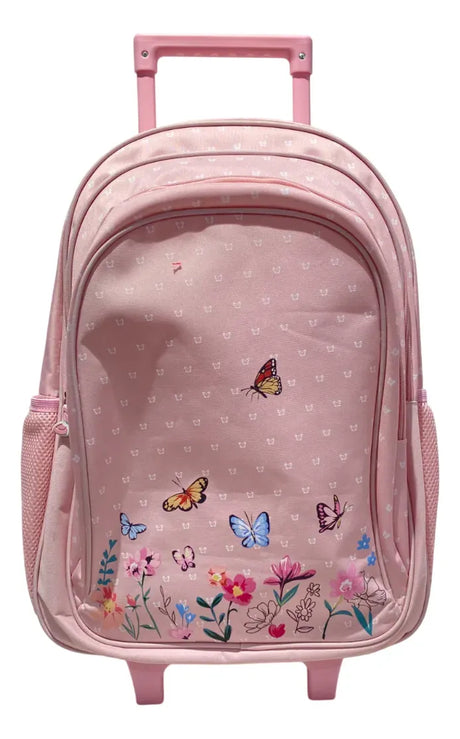 Combo Escolar Mochila Flores 18p + Lunchera Zykl006 Shine Rosa