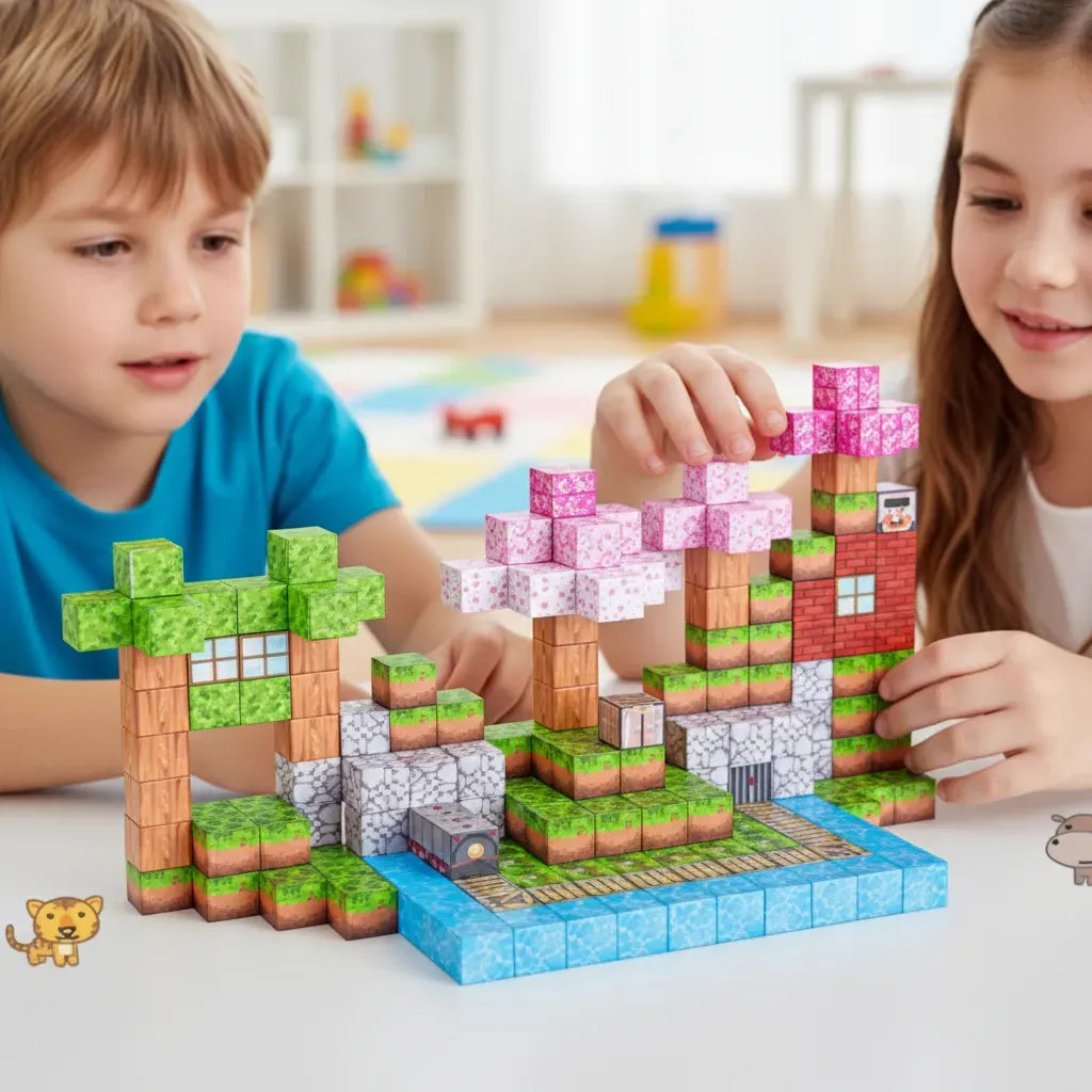 Bloques Magnéticos Cubos Steam Minecraft Pink Shine 3016383