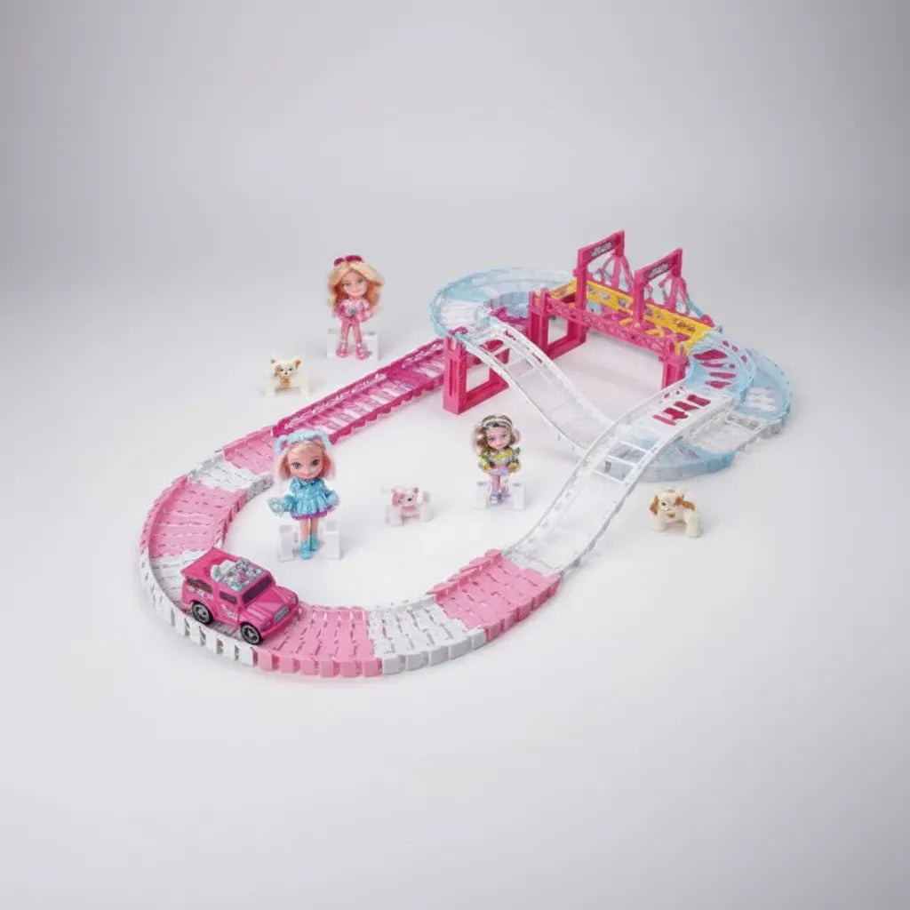 Pista con Coche Rosa para Niñas 68pzs 3067828