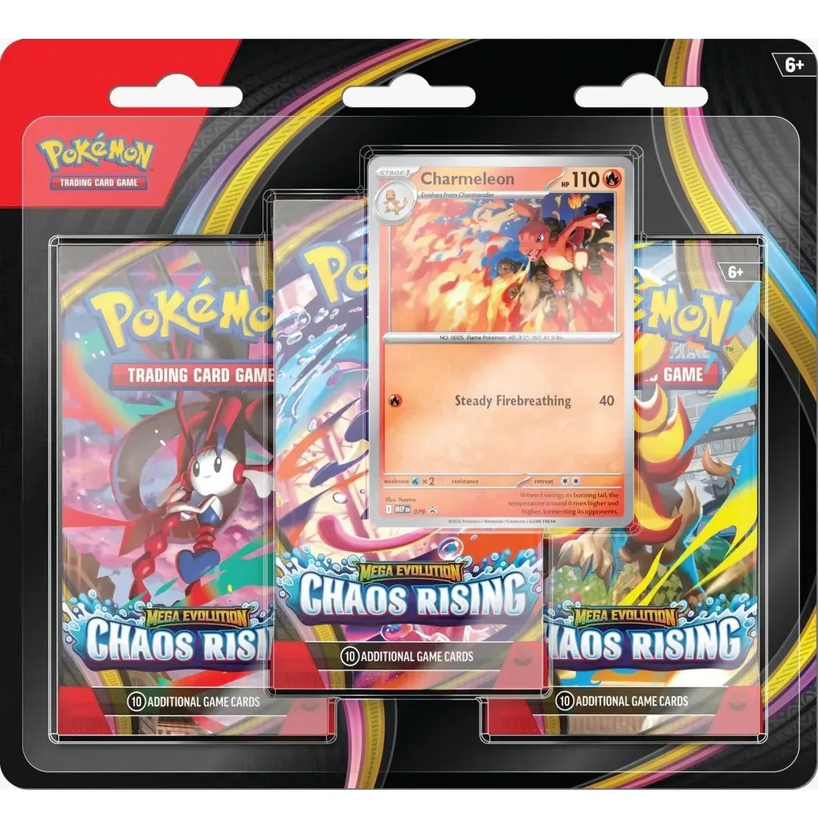 Pokemon Tcg Mega Evolution Chaos Rising 3-Pack Blister Ingles 10-10401-120