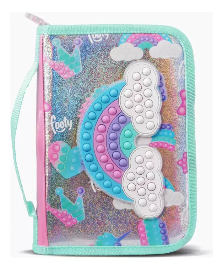 Footy Cartuchera rigida con un cierre Rainbow Pop It F63004.01.UNICO