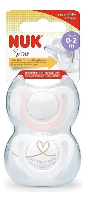 Nuk Set de dos chupetes Star rosa 10730703