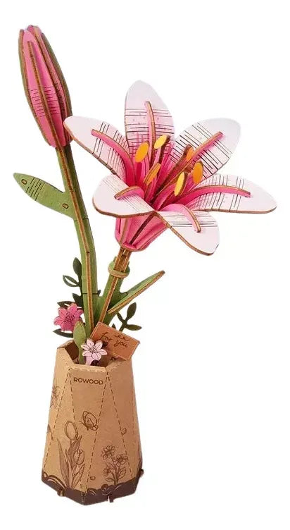 Robotime Puzzle 3d Pink Lily Tw071 Rowood