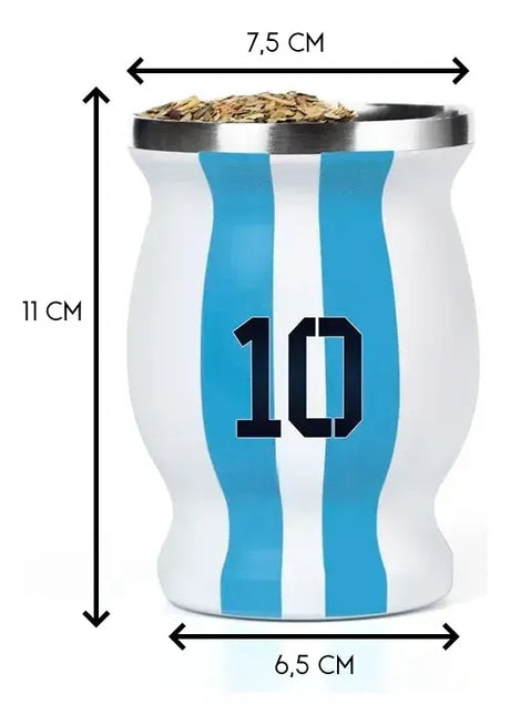 Mate Selección Argentina N10 De Acero Sl-2 Blanco