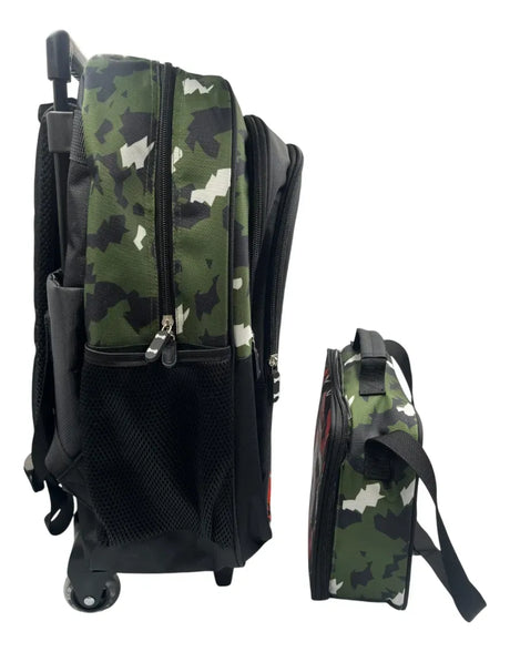 Combo Escolar Mochila 18p + Lunchera Skater Zykl001 Shine Negro