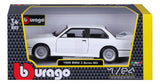 Bburago 1:24 BMW M3 1988 Blanco/Rojo 18-21100