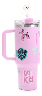 Skora Vaso Termico Con Bombilla Y Tapon Nube 1200ml Rosa 40135