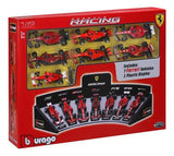 Bburago 1:43 Scuderia Ferrari: 7 Coches + Soporte de Exposición 18-36864