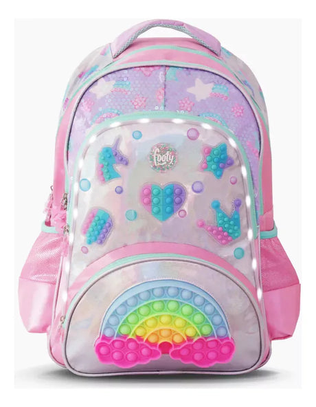 Footy Mochila de espalda de 18" Rainbow Pop It con luz led F6303.01.UNICO
