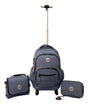 Combo Mochila 18p Carrito + Cartuchera + Lunchera Kinderland Azul-sl2504-sl2501-sl2503