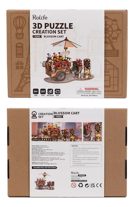 Robotime Puzzle 3d Carro De Flores Tgs03 Rolife
