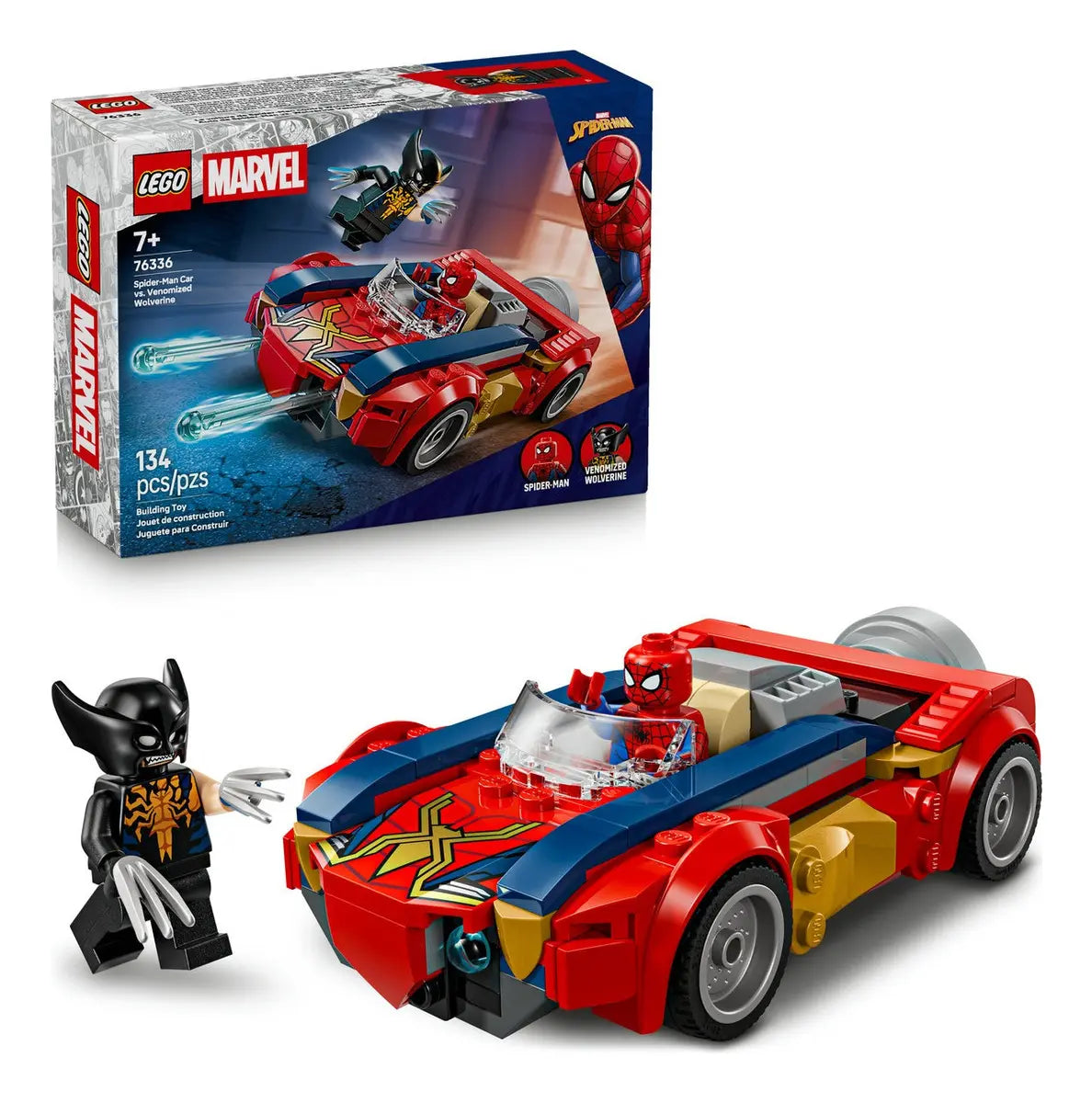 Lego Marvel: Coche de Spider-Man vs Lobezno Venomizado 76336