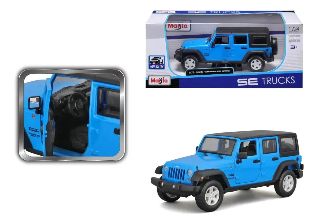 Maisto 1:24 Jeep Wrangler Unlimited 2015 Azul Metalizado 31268