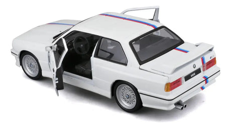 Bburago 1:24 BMW M3 1988 Blanco/Rojo 18-21100