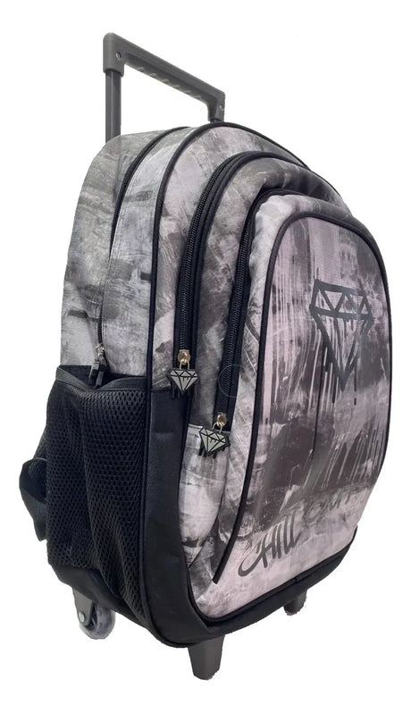 Mochila Carrito Escolar Chill Out 18 Pulgadas Zykl002 Shine Negro