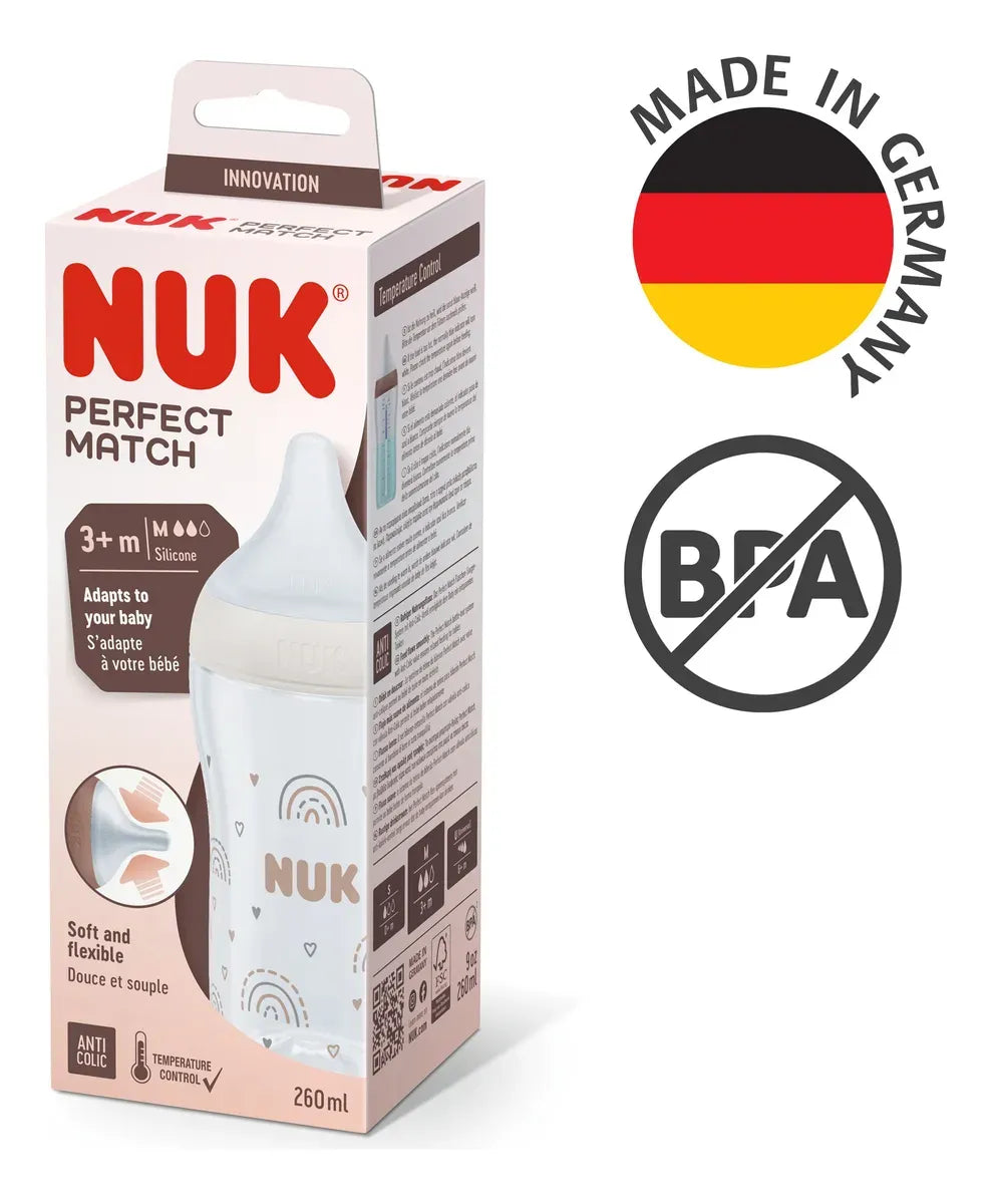 Nuk Mamadera Perfect Match 260 ml Cont de Temperatura Arco Iris 10742025